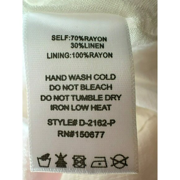 Strut & Bolt Embroidered Linen Blend White & Pink Midi Dress Size M - Picture 4 of 8